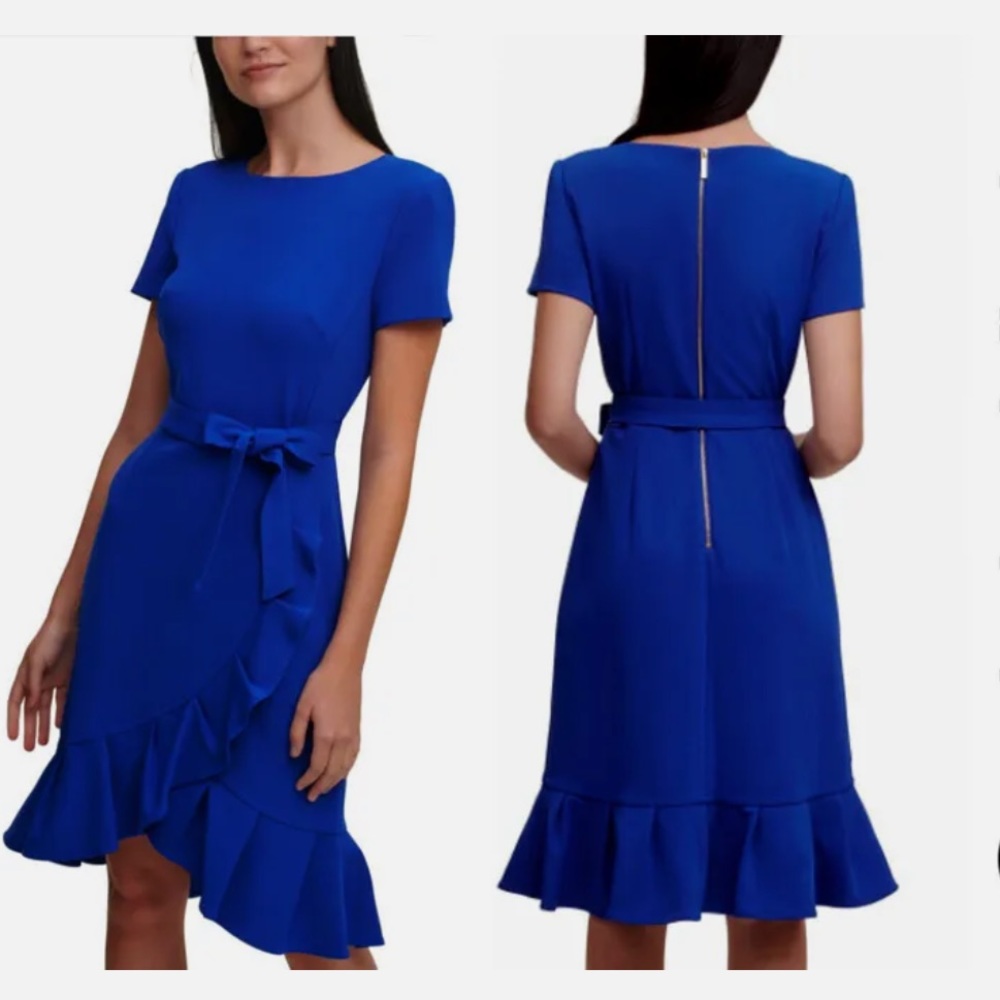 LIKE NEW!! Calvin Klein Womens blue wrap dress